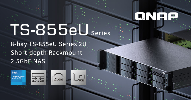 Нові NAS QNAP TS-855eU підтримують монтаж у стійку малої глибини